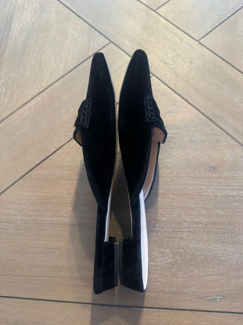 J. Crew Black Velvet Pointed Slip-On Mules - Picture 6 of 10